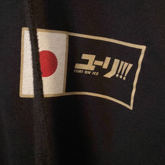 Yuri On Ice Mens S Zip Up Hoodie - Logo Lapel Katsuki Kanji 24 Number Back Image - Picture 6 of 12